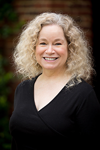 Angela Robbins wearing a black shirt