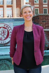 Betty Shannon-Prevatt wearing a black shirt with maroon blazer.
