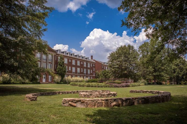 fire pit near residence halls